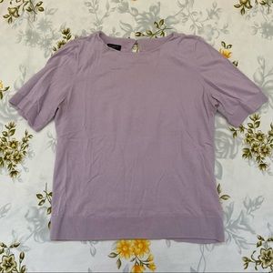 Talbots Size MP Lilac Short Sleeve Blouse